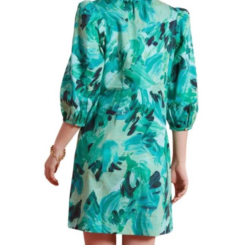 NWT TYLER BOE spring shift dress blue green with pockets - Picture 8 of 10